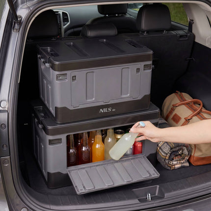 Foldable Transport Box 38L, Grey-Black, PP Material