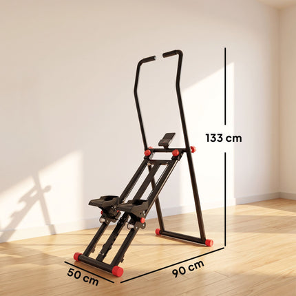 Foldable Vertical Climber with 3 Resistance Levels & LCD Monitor