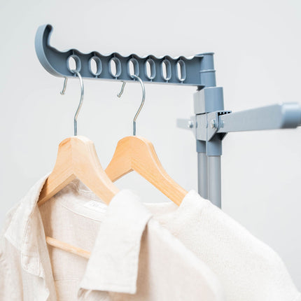 Foldable Vertical Clothes Drying Rack with Wheels, 30 Bars