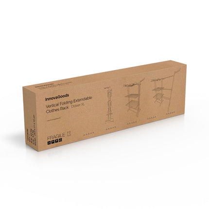 Foldable Vertical Clothes Drying Rack with Wheels, 30 Bars