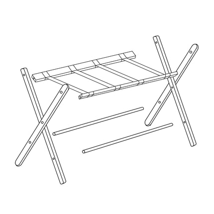 Foldable Wooden Luggage Stand, Set of 2