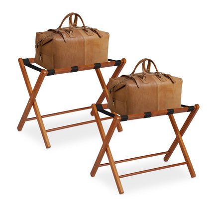 Foldable Wooden Luggage Stand, Set of 2