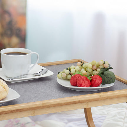 Foldable bamboo bed tray