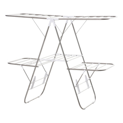Foldable clothes airer, 3 levels, stainless steel, 138cm