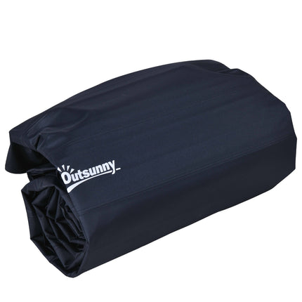 Foldable double air mattress with foot pump and carrying bag