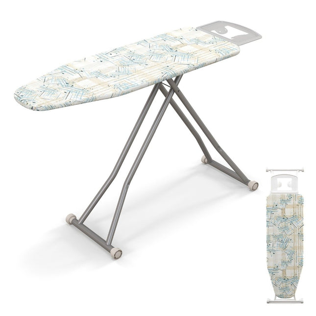 Foldable ironing board with iron rest &amp; 7 Adjustable height ironing table with a load capacity of up to 30 kg, striped L