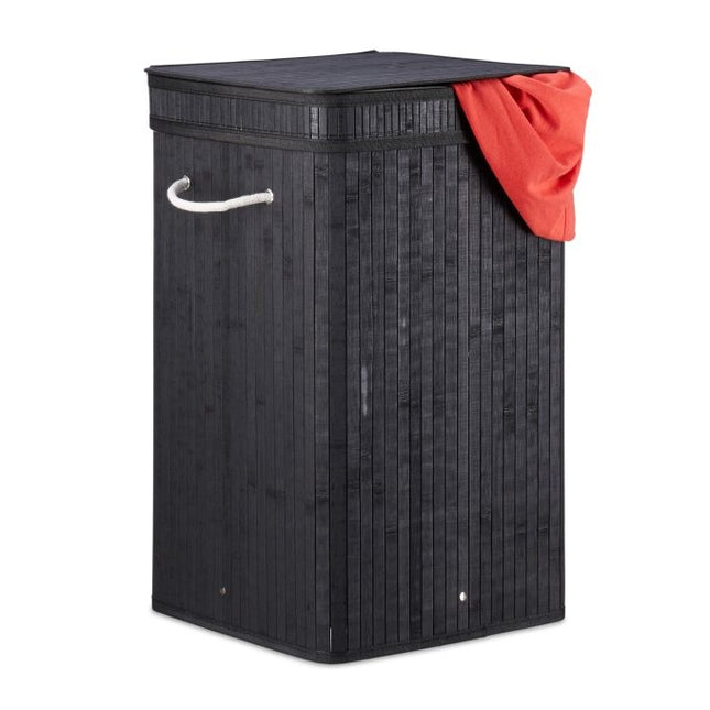 Foldable laundry basket bamboo