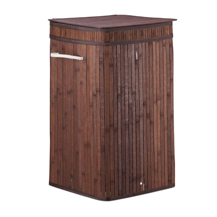 Foldable laundry basket bamboo