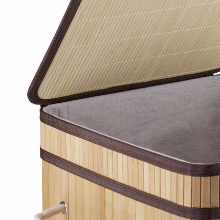 Foldable laundry basket bamboo