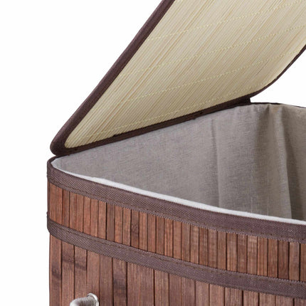 Foldable laundry basket bamboo