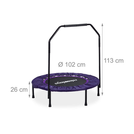 Foldable trampoline with handle