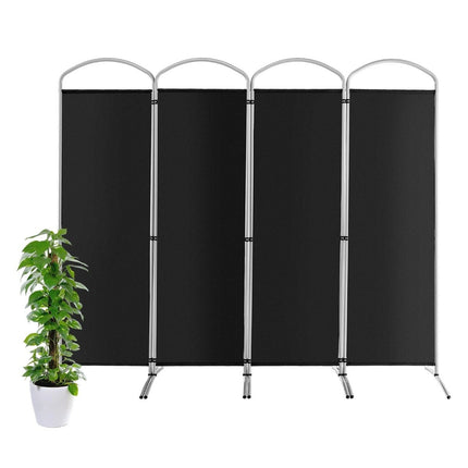Folding 4 Panel Room Divider for Home 221 x 51 x 188 cm-Black