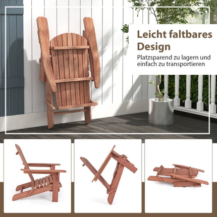 Folding Adirondack Chair, Wood, 180kg Capacity