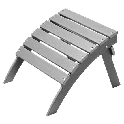 Folding Adirondack Ottoman, HDPE Plastic, Gray