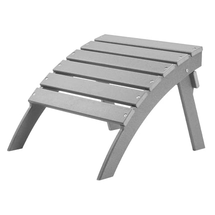Folding Adirondack Ottoman, HDPE Plastic, Gray