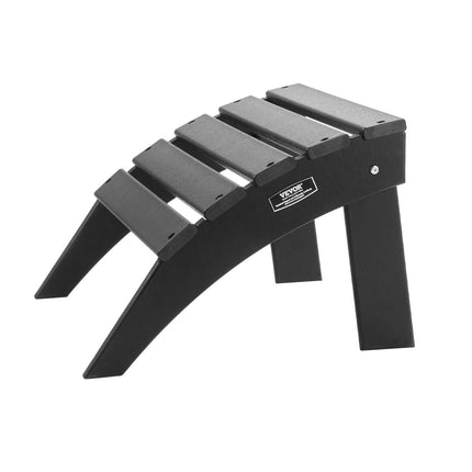 Folding Adirondack Ottoman, HDPE, Weather-Resistant, Black