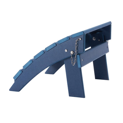 Folding Adirondack Ottoman, HDPE Weather-Resistant, Blue