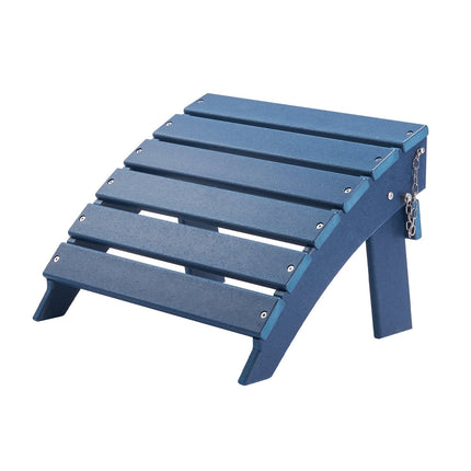 Folding Adirondack Ottoman, HDPE Weather-Resistant, Blue