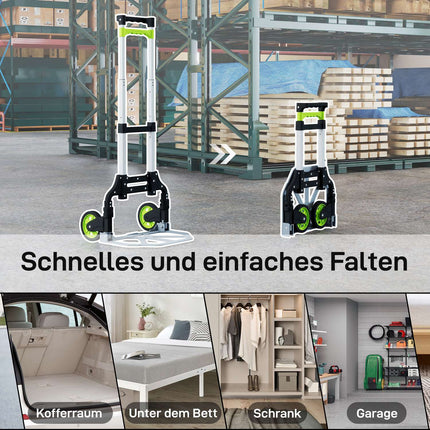 Folding Aluminum Hand Truck, Telescopic Handle, 100 cm