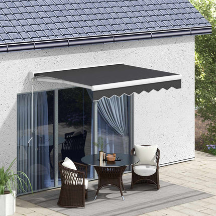 Electric folding arm awning 2.5x2m, remote control & hand crank