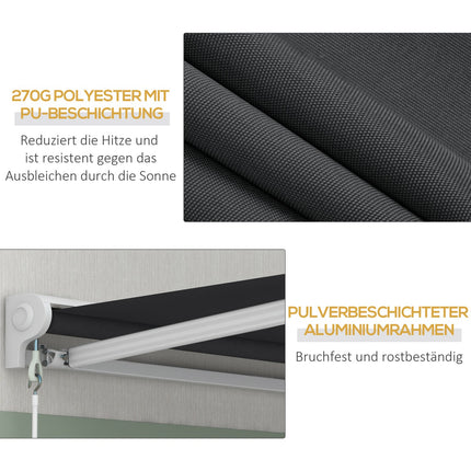 Electric folding arm awning, 4x3m, Remote controlled, Grey