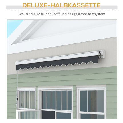 Electric folding arm awning, 4x3m, Remote controlled, Grey