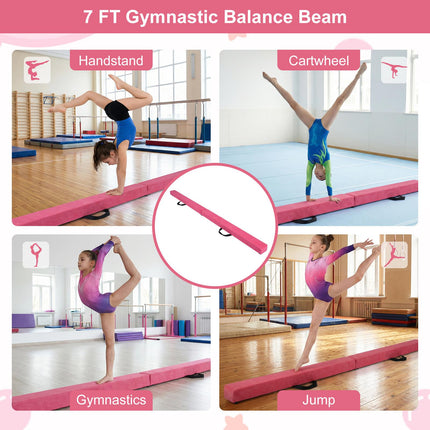 Folding Balance Beam, 7 Ft, Solid Wood Base, Anti-Slip