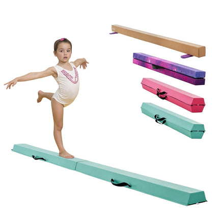 Folding Balance Beam 8 Ft, Non-Slip Gymnastics, Bag
