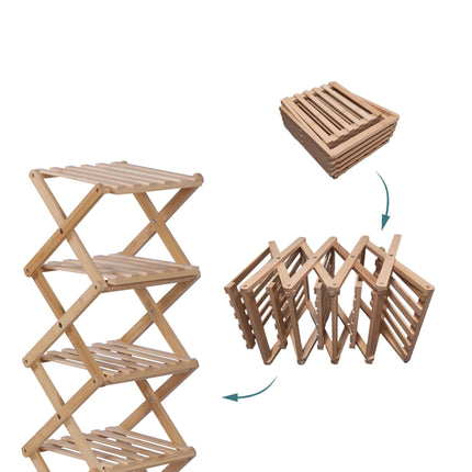 Folding Bamboo Shoe Rack – Vertical, Space-Saving Design