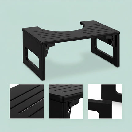 Folding Bamboo Toilet Stool, Non-Slip, Compact