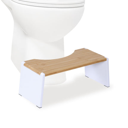 Folding Bamboo Toilet Stool – Non-Slip, Space-Saving