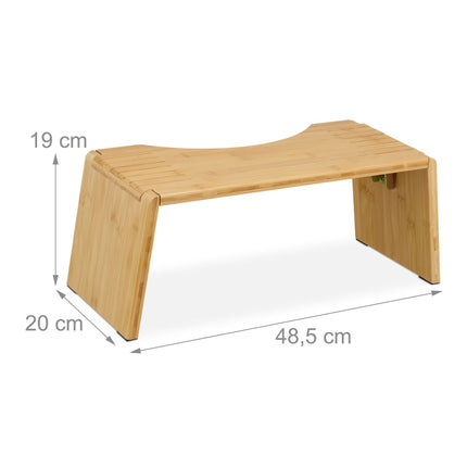 Folding Bamboo Toilet Stool with Rubber Pads