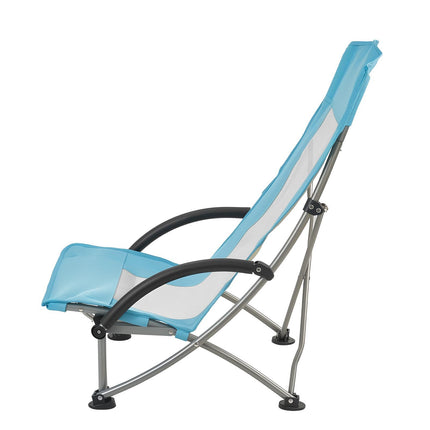 Folding Beach Chair, High Back, 150 kg, Cup Holder