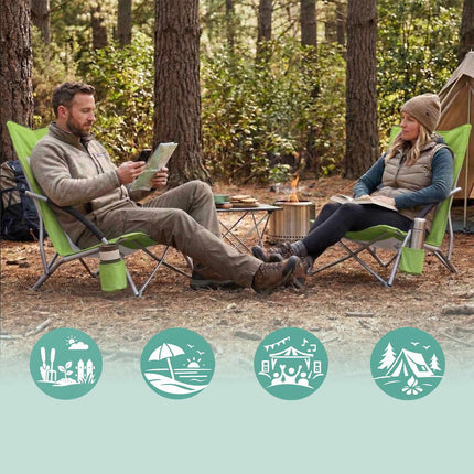 Folding Beach Chair With Cup Holder And Carry Bag