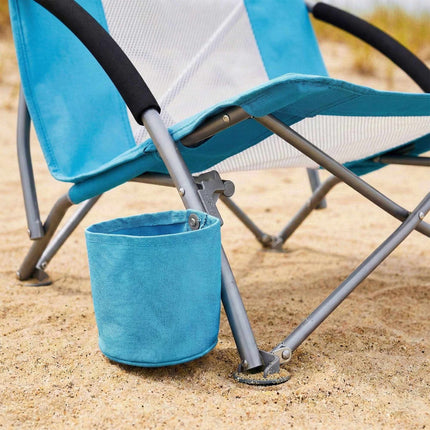 Folding Beach Chair With Cup Holder, Carry Bag