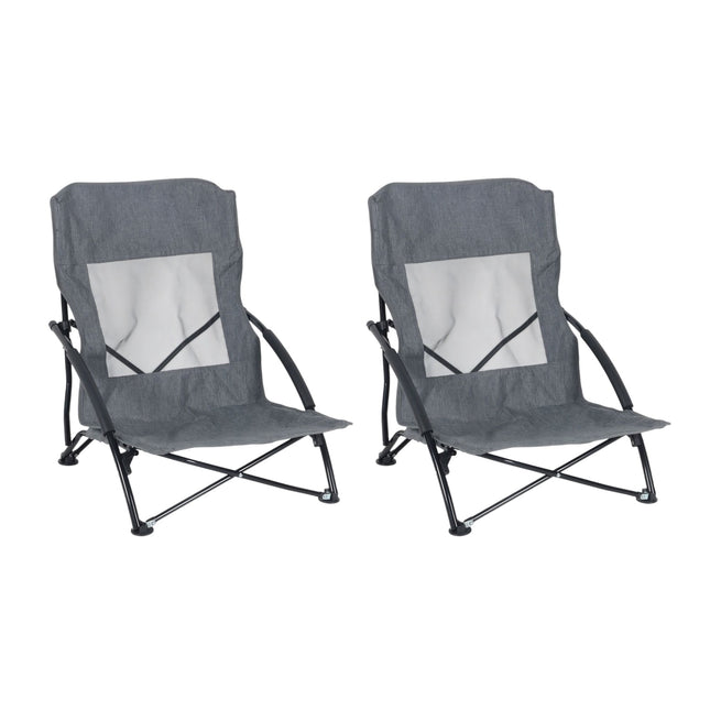 Opvouwbare strandstoelen, set van 2 met hoge rugleuning en draagtas