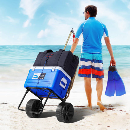 Folding Beach Dolly Cart – 10 Inch Wheels, 69 lb Capacity