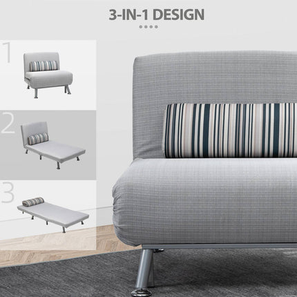 Folding gray metal sofa bed - Compact 75 x 70 x 75 cm