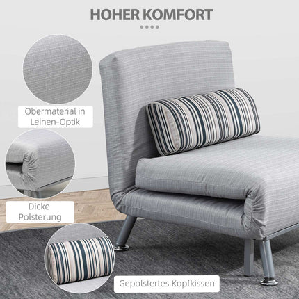 Folding gray metal sofa bed - Compact 75 x 70 x 75 cm