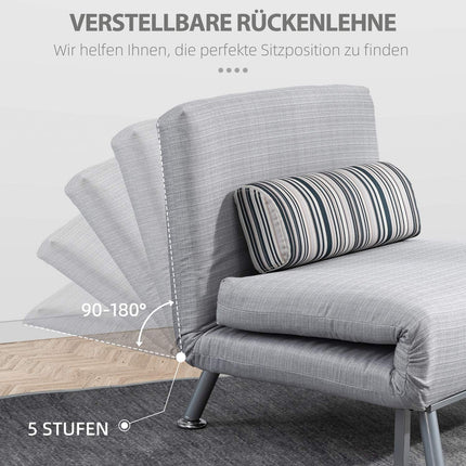 Folding gray metal sofa bed - Compact 75 x 70 x 75 cm