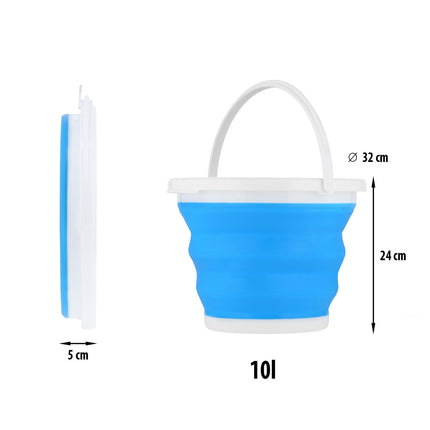 Folding Bucket, Blue, 10L Capacity