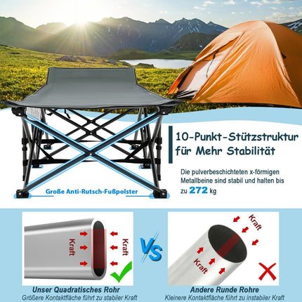 Folding Camping Bed Durable Travel Bed 190 x 70 x 54 cm Gray