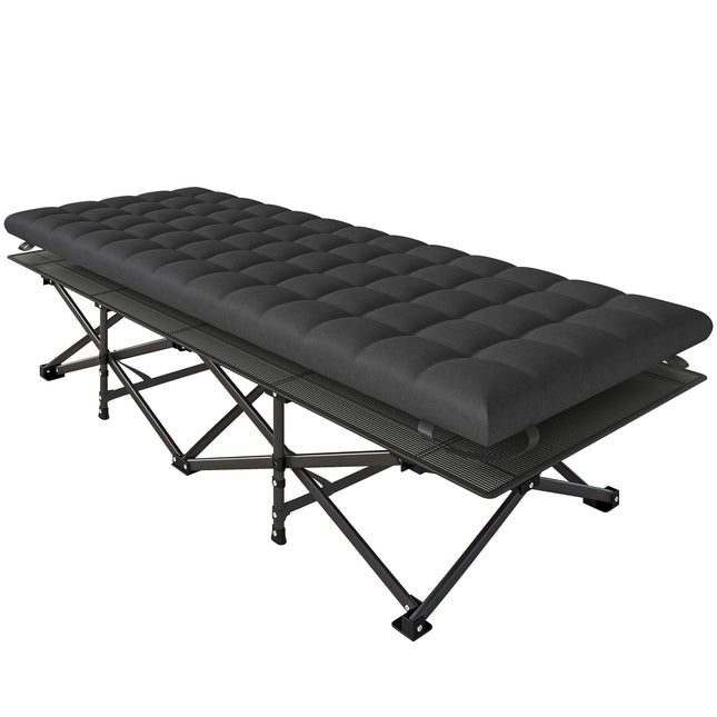 Opvouwbaar campingbed met draagtas, draagvermogen 200 kg, zwart