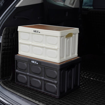 Folding Camping Box with Lid, 15L, White