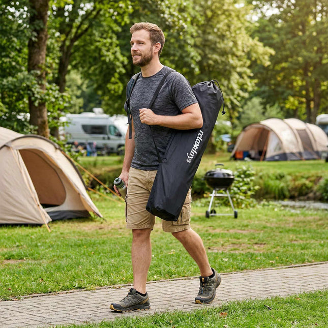 Folding Camping Chair – High-Back, Padded Seat, Cup Holder