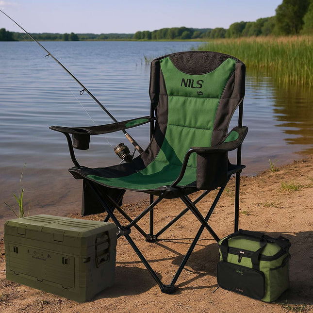Folding Camping Chair, Khaki, Portable, Lightweight