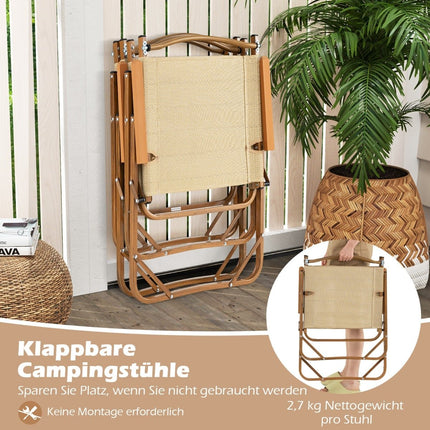 Folding Camping Chairs Set, Lightweight Aluminum, 180kg Capacity