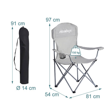 Folding Camping Chairs, Set of 2, Carry Bag, Cup Holder