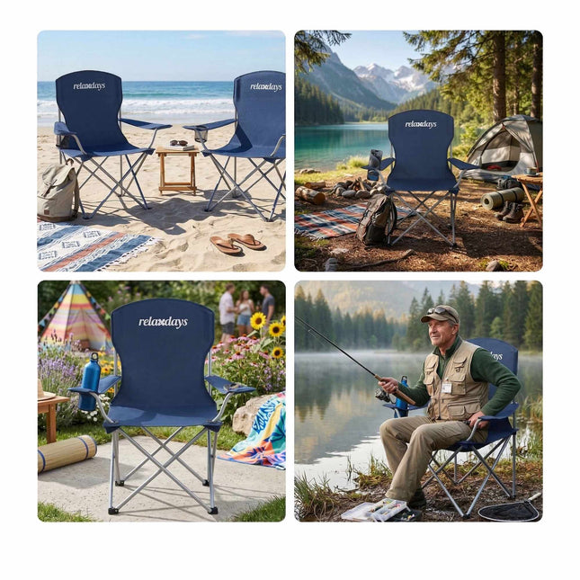 Folding Camping Chairs Set of 2 – Lightweight With Bag