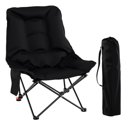 Folding Camping Chairs Set of 2 with Side Table & Cup Holder